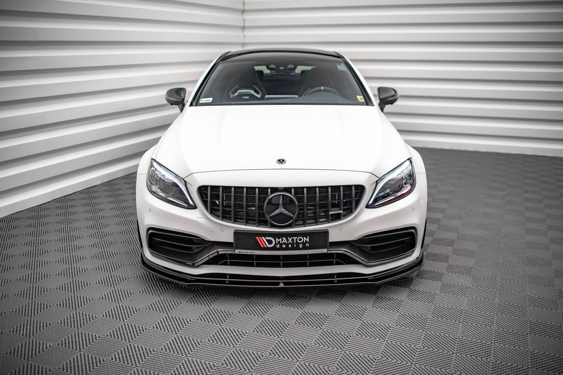 Front Ansatz V.1 für Mercedes-AMG C63 Coupe AMG Aero Pack C205 Facelift schwarz Hochglanz