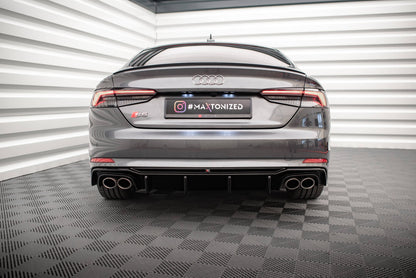 Diffusor Heck Ansatz für Audi S5 F5 Coupe / Sportback schwarz Hochglanz