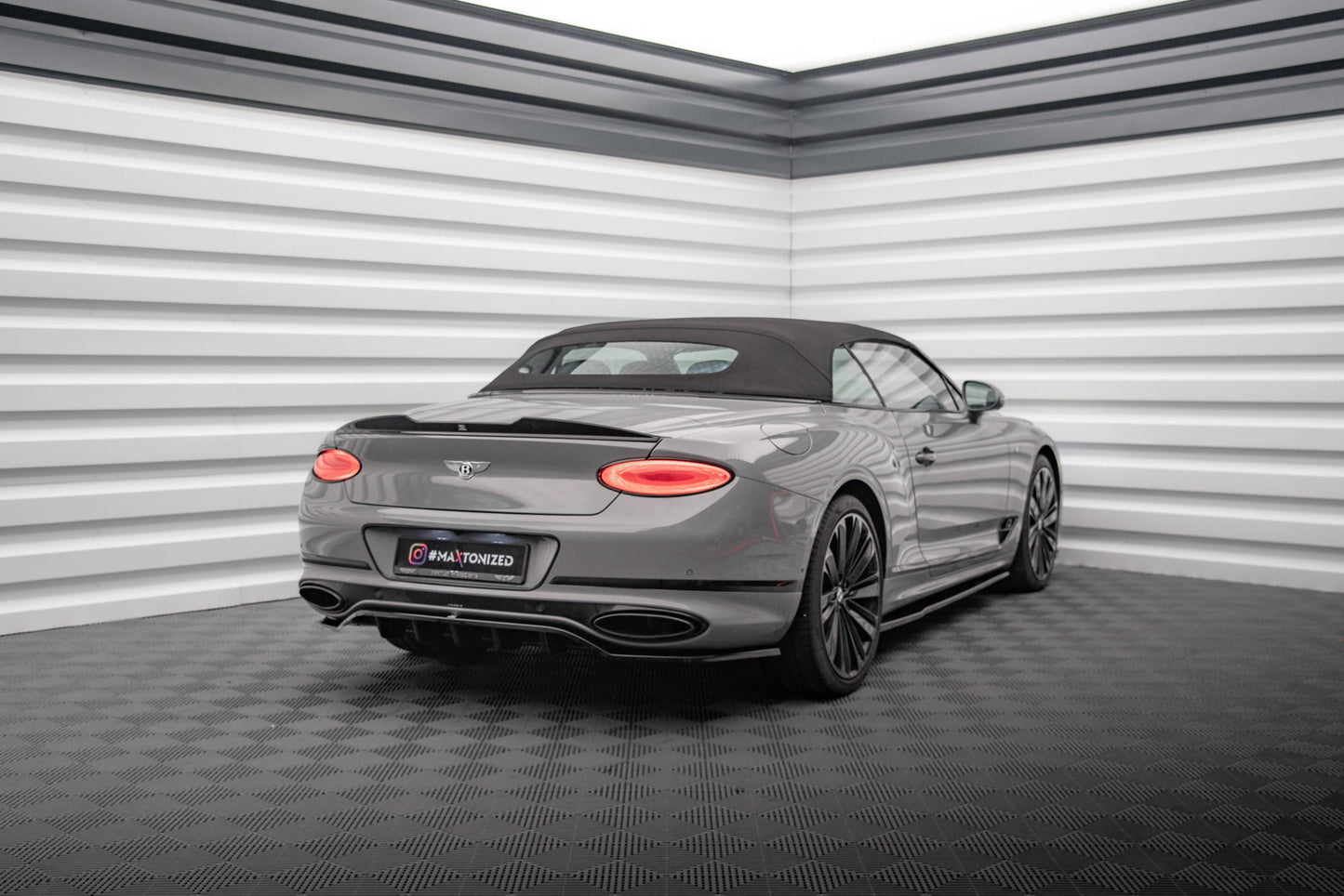 3D Spoiler CAP für Bentley Continental Convertible GT Mk3 schwarz Hochglanz
