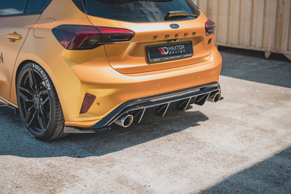 Heck Ansatz Flaps Diffusor V.3 für (Für heckansatz v.2) Ford Focus Hatchback ST Mk4  schwarz Hochglanz