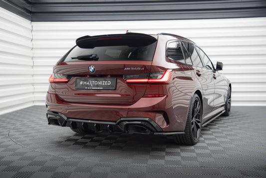 Diffusor Heck Ansatz für BMW M340i G20 / G21 (Passend für Fahrzeuge mit Anhängerkupplung) schwarz Hochglanz