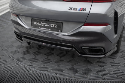 Mittlerer Cup Diffusor DTM Look Heck Ansatz für V.1 BMW X6 M-Paket G06 Facelift schwarz Hochglanz