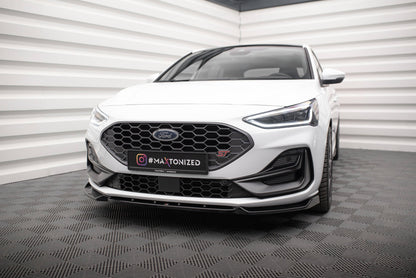 Front Ansatz V.7 für Ford Focus ST / ST-Line Mk4 Facelift schwarz Hochglanz