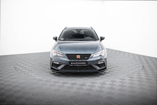 Front Ansatz V.7 für Seat Leon Cupra / FR Mk3 FL schwarz Hochglanz