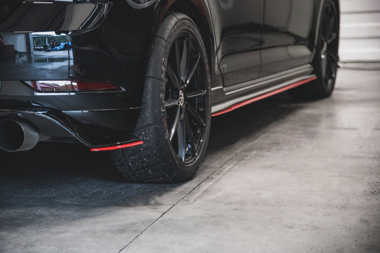 Heck Ansatz Flaps Diffusor für VW Golf 7 GTI TCR schwarz Hochglanz