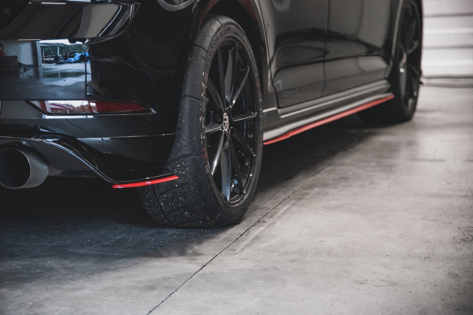 Heck Ansatz Flaps Diffusor für VW Golf 7 GTI TCR schwarz Hochglanz