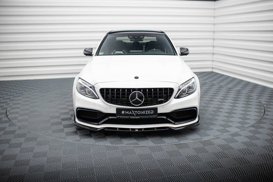 Front Ansatz V.2 für Mercedes-AMG C63 Limousine / Kombi W205 / S205 schwarz Hochglanz