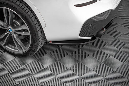 Heck Ansatz Flaps Diffusor für BMW X1 M-Paket F48 / F48 Facelift schwarz Hochglanz
