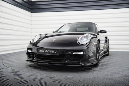 Front Ansatz für Porsche 911 Turbo 997 schwarz Hochglanz