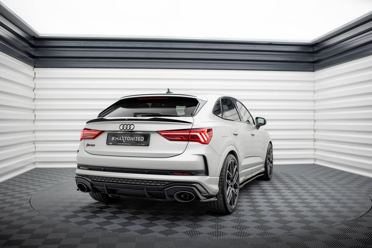 Spoiler CAP für Audi RSQ3 / Q3 S-Line Sportback F3 schwarz Hochglanz