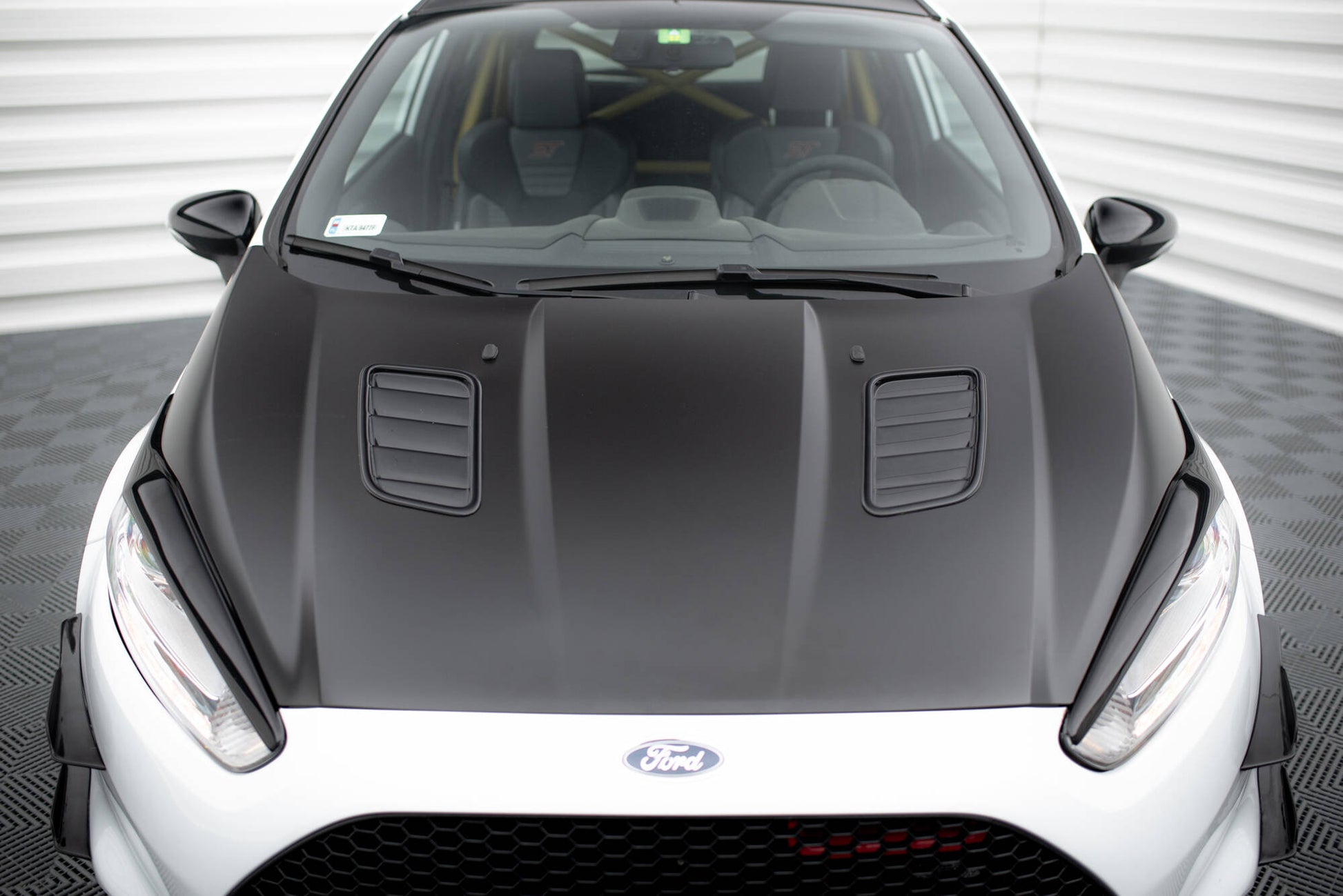 Motorhauben Luftschlitze Ford Fiesta ST Mk7 Facelift schwarz Hochglanz