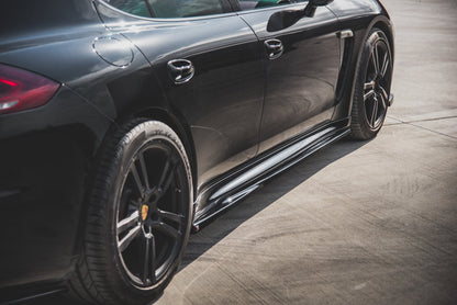 Seitenschweller Ansatz für V.1 für Porsche Panamera Turbo 970 Facelift schwarz Hochglanz
