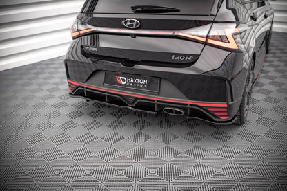 Mittlerer Cup Diffusor DTM Look Heck Ansatz für Hyundai I20 N Mk3 schwarz Hochglanz
