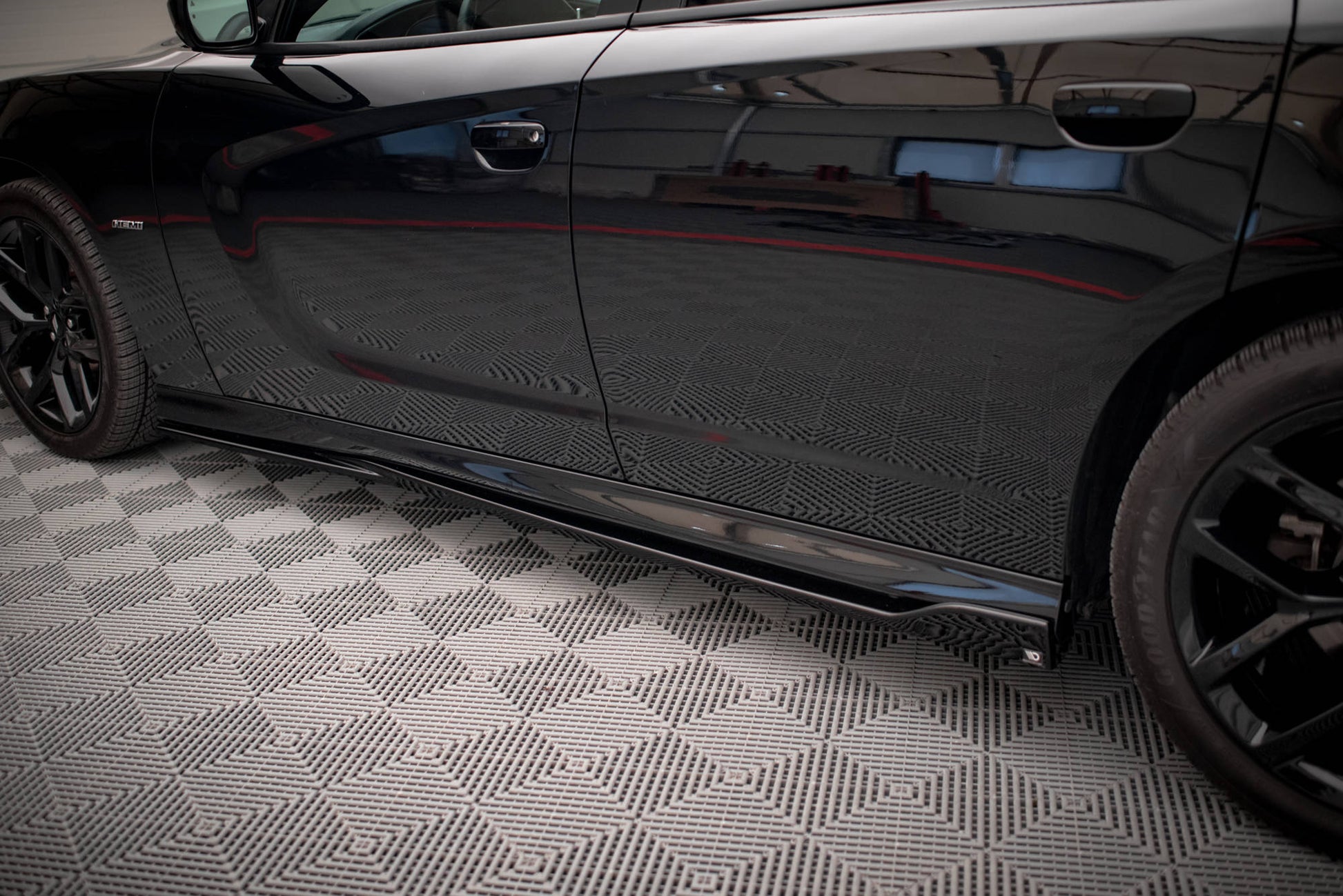 Seitenschweller Ansatz für Dodge Charger SRT Mk7 Facelift schwarz matt