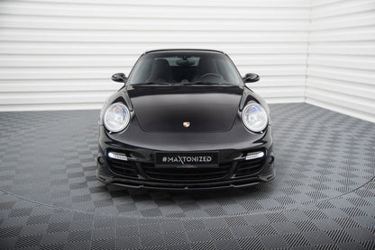 Front Ansatz für Porsche 911 Turbo 997 schwarz Hochglanz