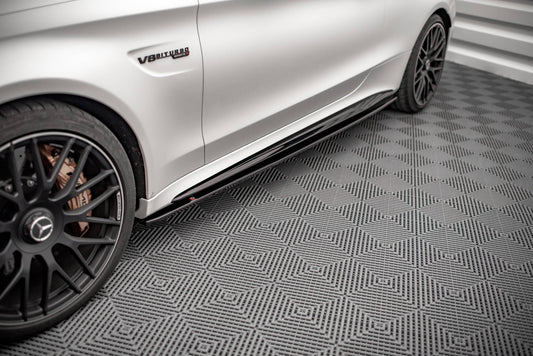 Seitenschweller Ansatz für V.1 für Mercedes-AMG C 63 AMG Coupe C205 Facelift schwarz Hochglanz