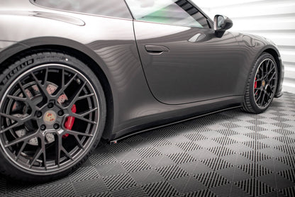 Seitenschweller Ansatz für Porsche 911 Carrera 4S 992 schwarz matt