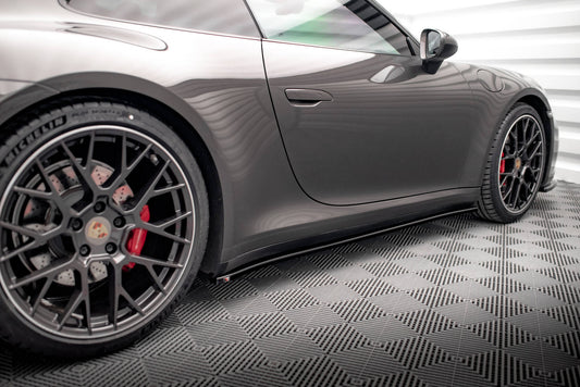 Seitenschweller Ansatz für Porsche 911 Carrera 4S 992 schwarz matt