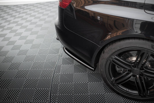 Heck Ansatz Flaps Diffusor für Audi RS6 Avant C6 schwarz Hochglanz