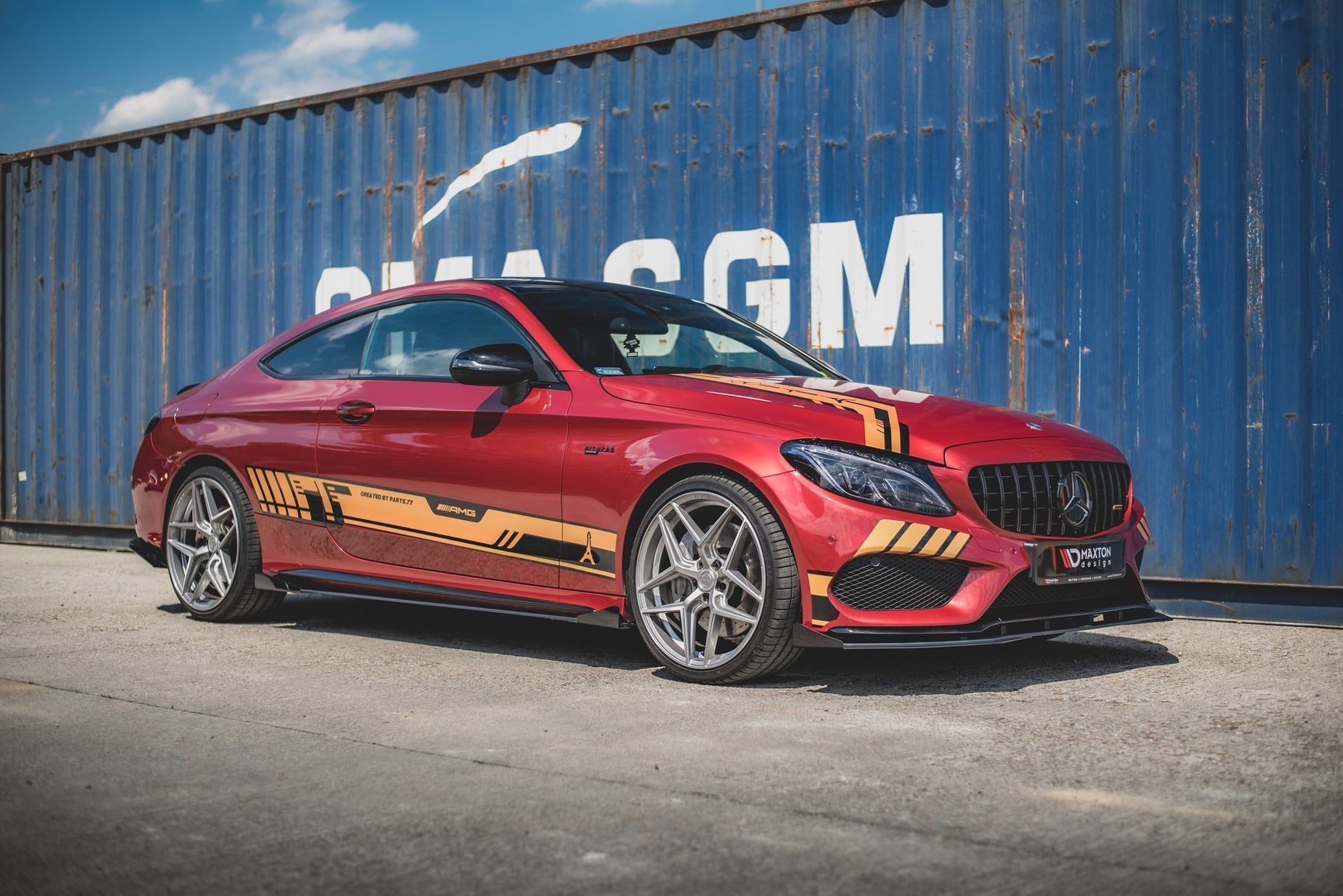 Street Pro Seitenschweller Ansatz für + Flaps Mercedes-AMG C43 Coupe C205 schwarz Hochglanz