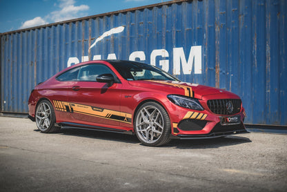 Street Pro Seitenschweller Ansatz für + Flaps Mercedes-AMG C43 Coupe C205 schwarz Hochglanz