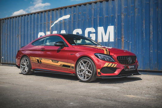 Street Pro Seitenschweller Ansatz für + Flaps Mercedes-AMG C43 Coupe C205 schwarz Hochglanz