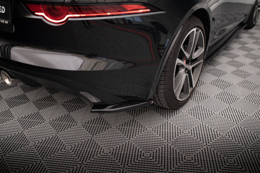 Heck Ansatz Flaps Diffusor für Jaguar F-Type Mk1 Facelift schwarz Hochglanz