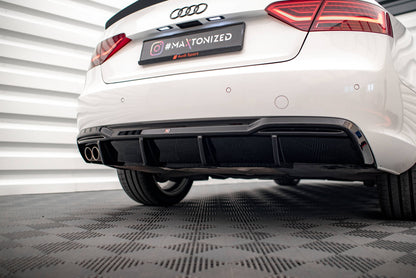 Diffusor Heck Ansatz für Audi A5 8T Facelift (Doppelauspuff li.)