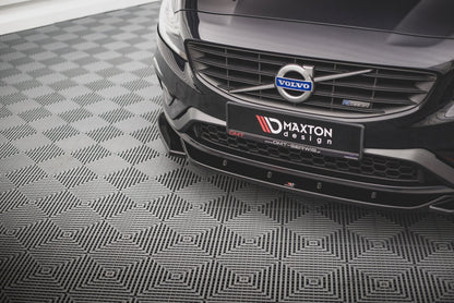 Front Ansatz V.2 für Volvo S60 R-Design Mk2 Facelift schwarz Hochglanz