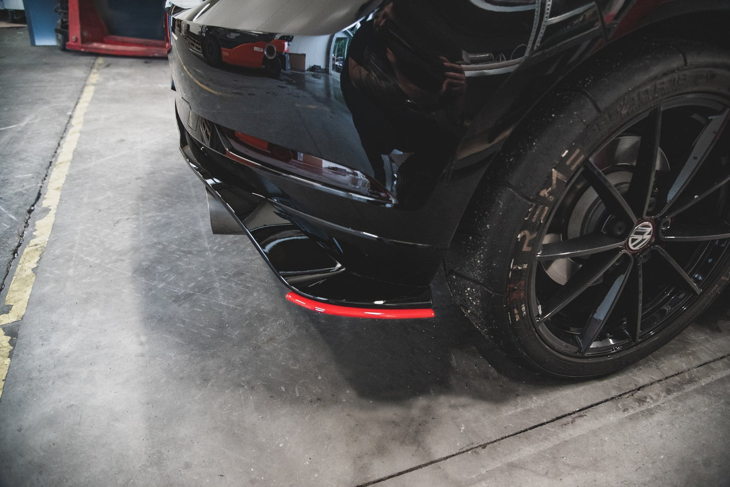 Heck Ansatz Flaps Diffusor für VW Golf 7 GTI TCR schwarz Hochglanz