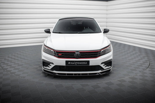Front Ansatz V.1 für VW Passat GT B8 Facelift USA schwarz Hochglanz