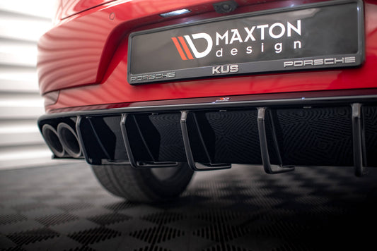 Diffusor Heck Ansatz für Porsche Macan Mk1  schwarz Hochglanz