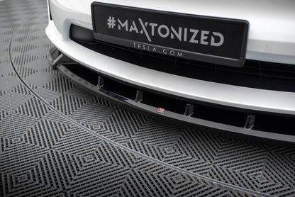Front Ansatz V.2 für Tesla Model X Mk1 Facelift schwarz Hochglanz