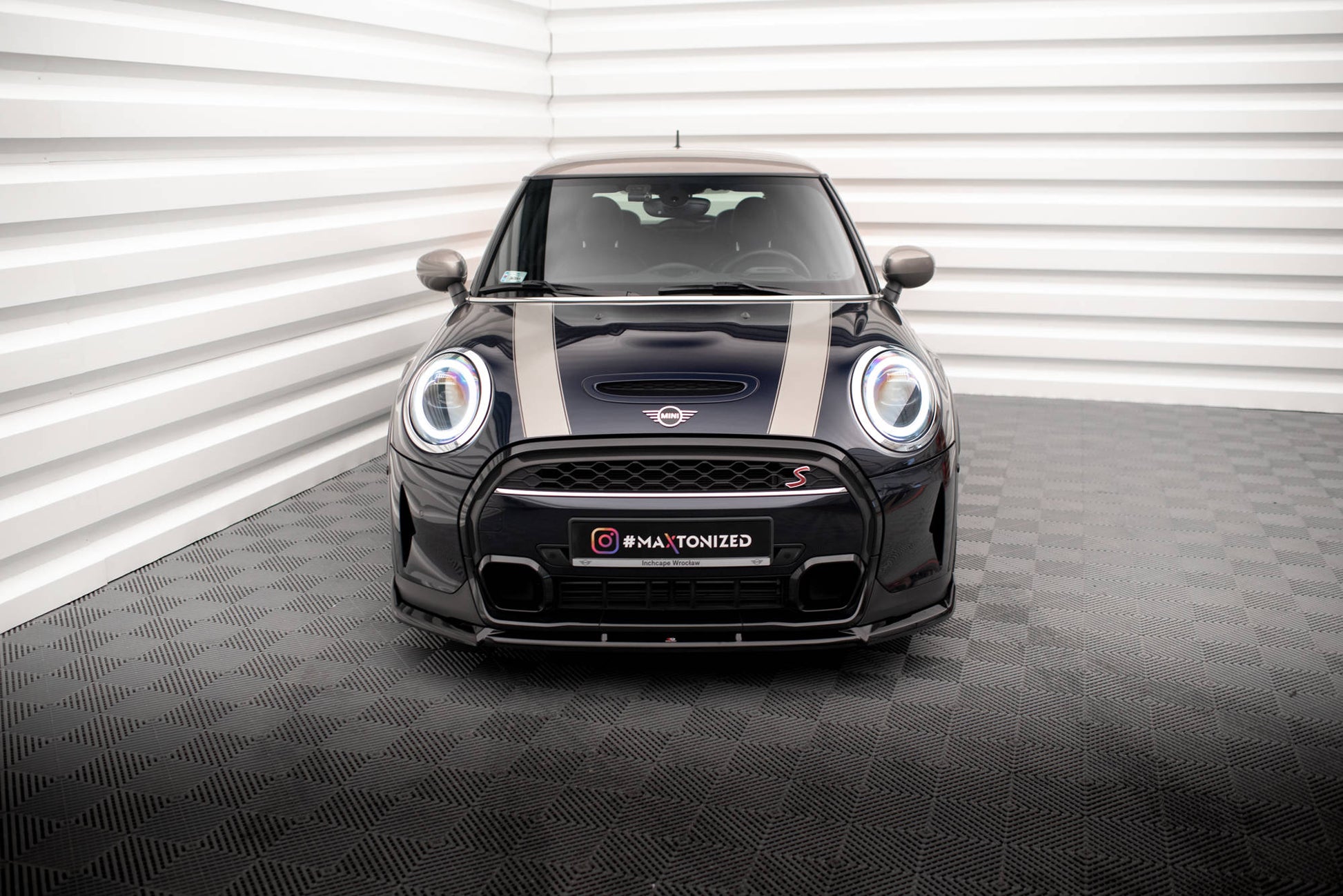Front Ansatz V.2 für Mini Cooper S F56 Facelift schwarz Hochglanz