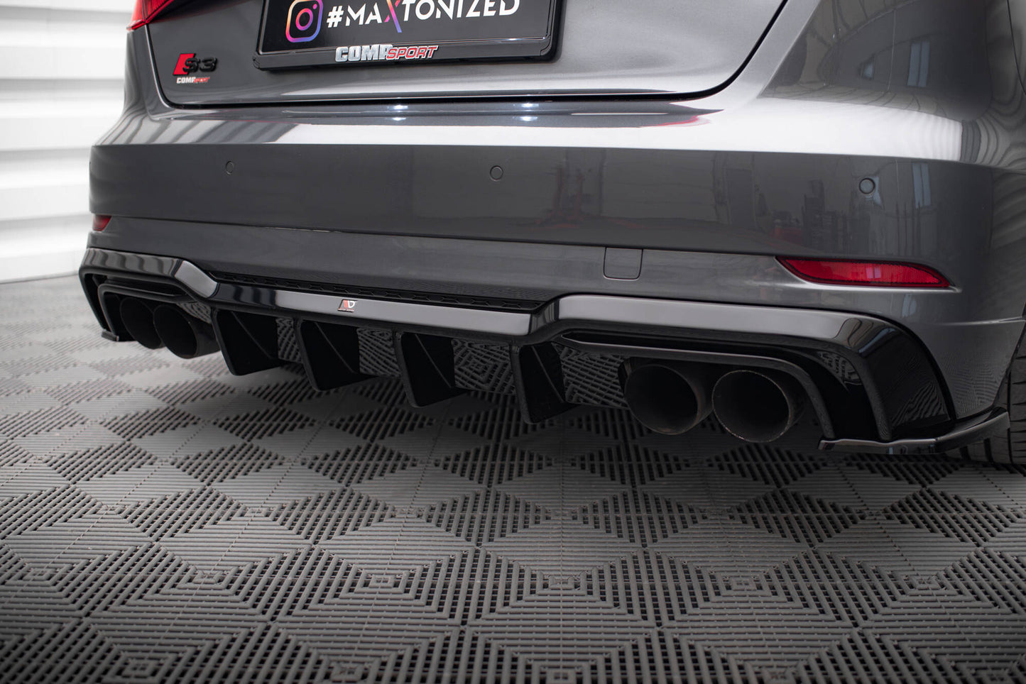 Diffusor Heck Ansatz für Audi S3 Sportback 8V Facelift