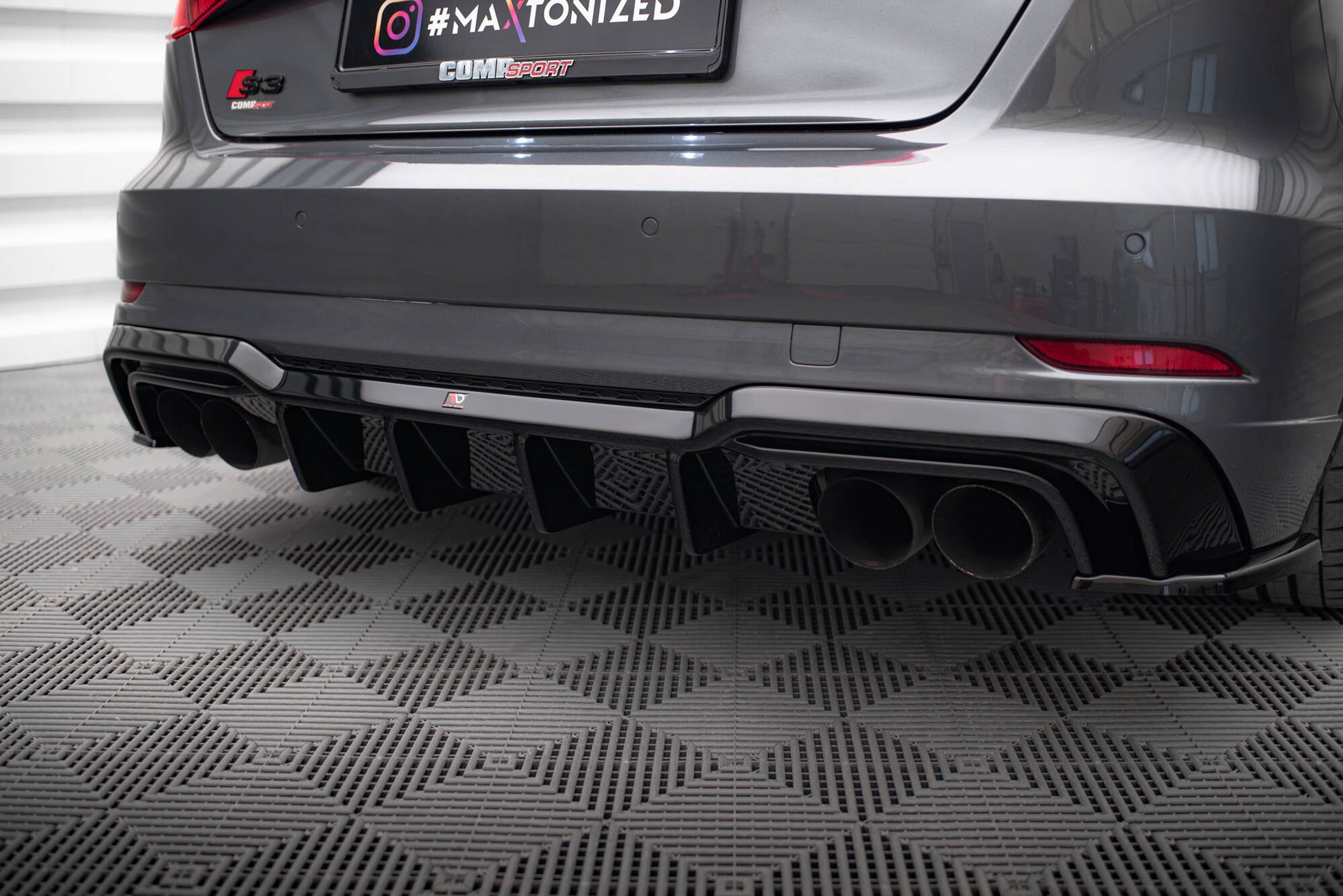 Diffusor Heck Ansatz für Audi S3 Sportback 8V Facelift