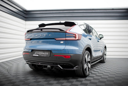 Mittlerer Cup Diffusor DTM Look Heck Ansatz für Volvo C40 Mk1 schwarz Hochglanz