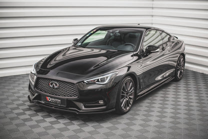 Front Ansatz für Infiniti Q60 S Mk2 schwarz Hochglanz