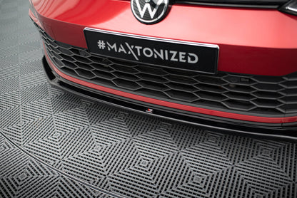 Front Ansatz V.4 für VW Golf GTI / GTE / GTD / R-Line Mk8 schwarz Hochglanz