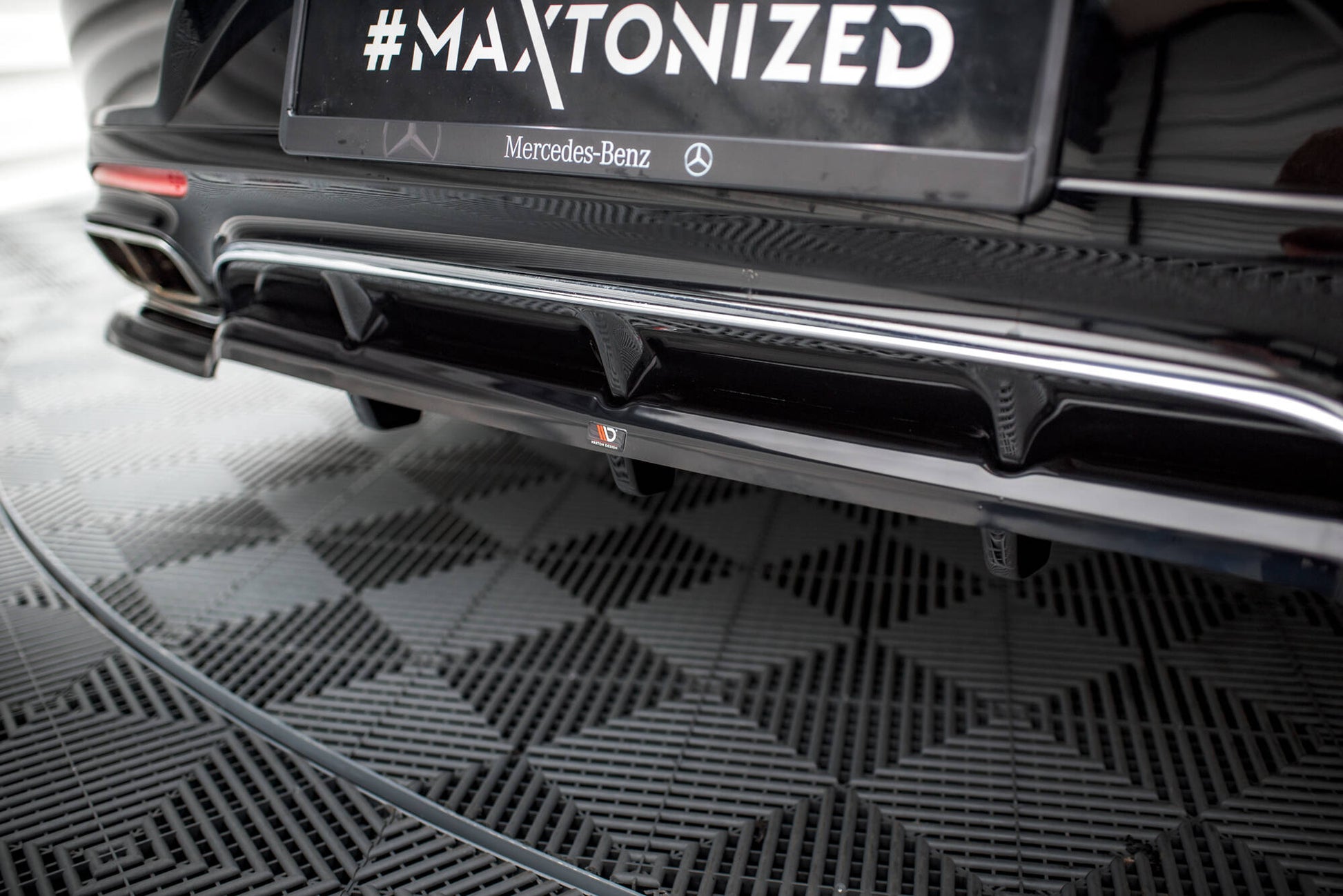 Mittlerer Cup Diffusor DTM Look Heck Ansatz für Mercedes-Benz S Coupe AMG-Line C217 Facelift schwarz Hochglanz
