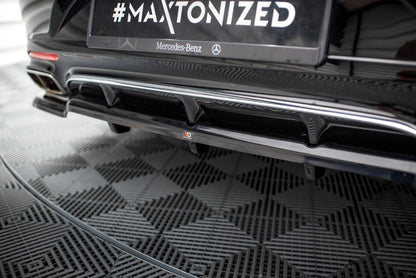 Mittlerer Cup Diffusor DTM Look Heck Ansatz für Mercedes-Benz S Coupe AMG-Line C217 Facelift schwarz Hochglanz