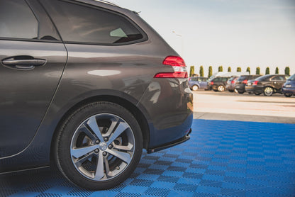 Heck Ansatz Flaps Diffusor V.2 für Peugeot 308 SW Mk2  schwarz Hochglanz