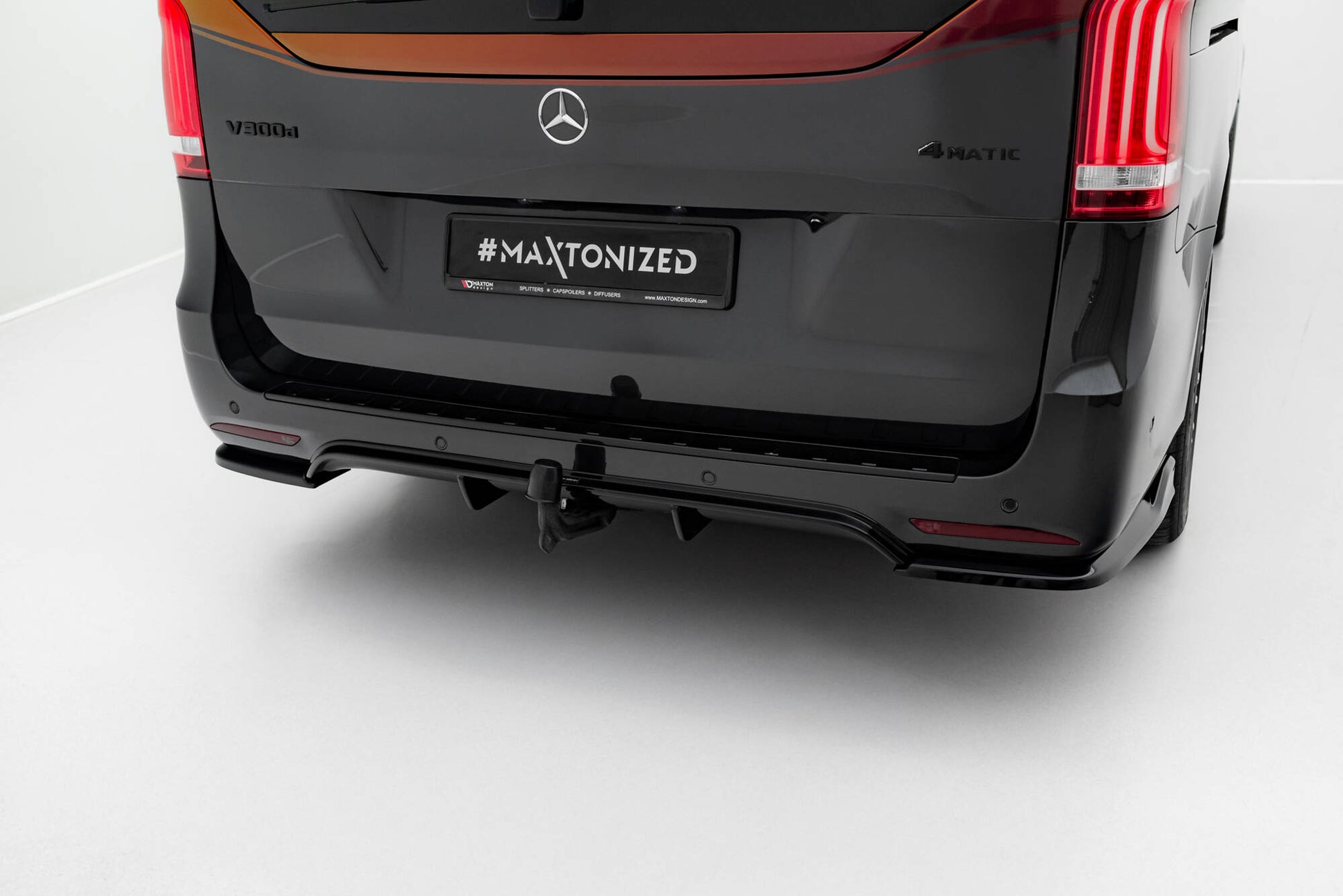 Diffusor Heck Ansatz für Mercedes-Benz V-Klasse AMG-Line W447 Facelift  schwarz Hochglanz