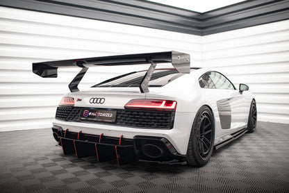 Heck Ansatz Flaps Diffusor für Audi R8 Mk2 Facelift schwarz Hochglanz