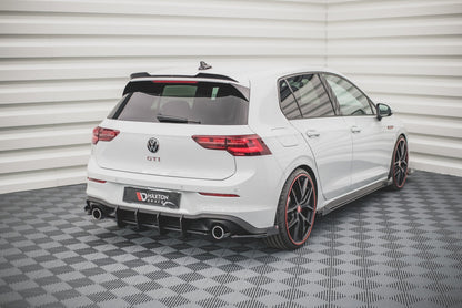 Street Pro Heck Ansatz Flaps Diffusor +Flaps für Volkswagen Golf GTI / GTE Mk8 schwarz Hochglanz