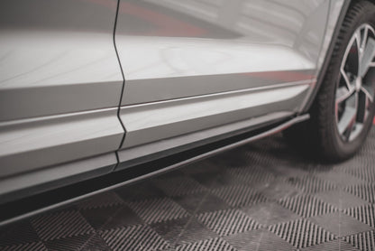 Seitenschweller Ansatz für Skoda Kodiaq Mk1 Sportline/RS schwarz matt