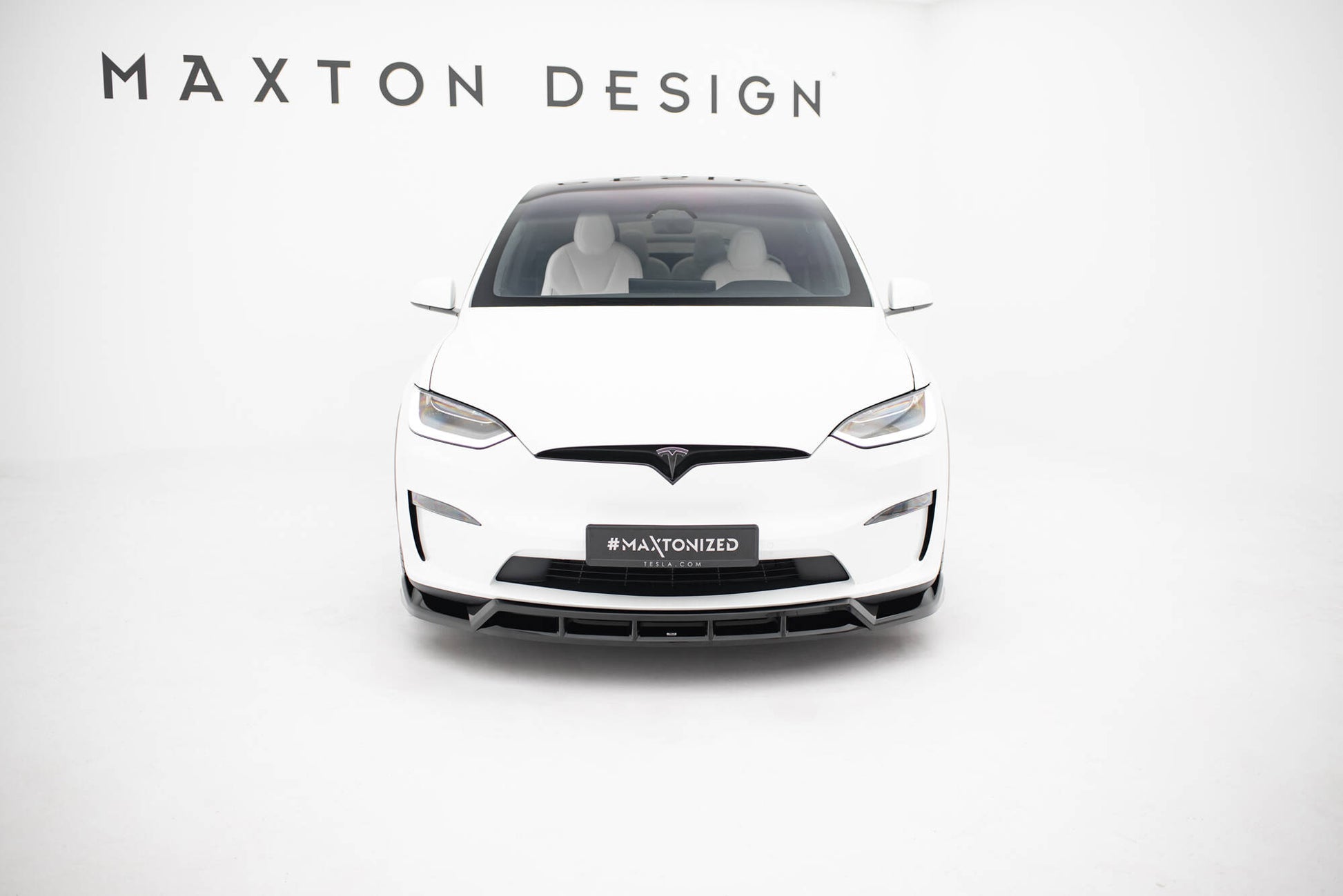Front Ansatz V.3 für Tesla Model X Mk1 Facelift schwarz Hochglanz