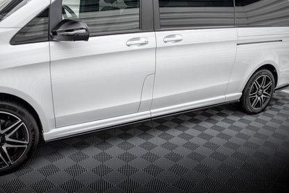 Seitenschweller Ansatz für V.1 für Mercedes-Benz V-Klasse Extra Long AMG-Line W447  schwarz Hochglanz
