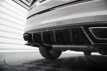 Mittlerer Cup Diffusor DTM Look Heck Ansatz für Skoda Kodiaq RS Mk1 / Mk1 Facelift schwarz Hochglanz