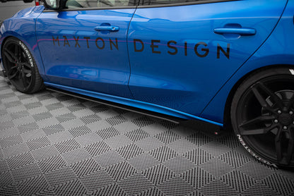 Street Pro Seitenschweller Ansatz für + Flaps Ford Focus ST / ST-Line Mk4 schwarz Hochglanz
